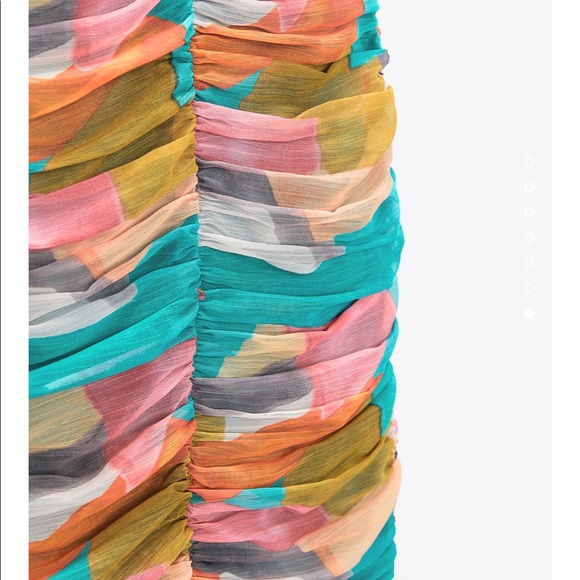 Zara 2022 chain strap multicolored printed dress - Picture 13 of 16